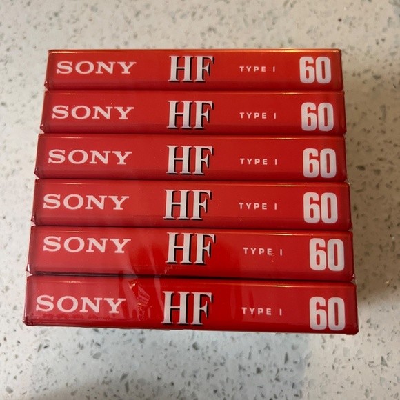 Sony Cassette Tapes 60 Min HF Normal Bias Type 1 Pack of 6 New Sealed - Picture 1 of 5